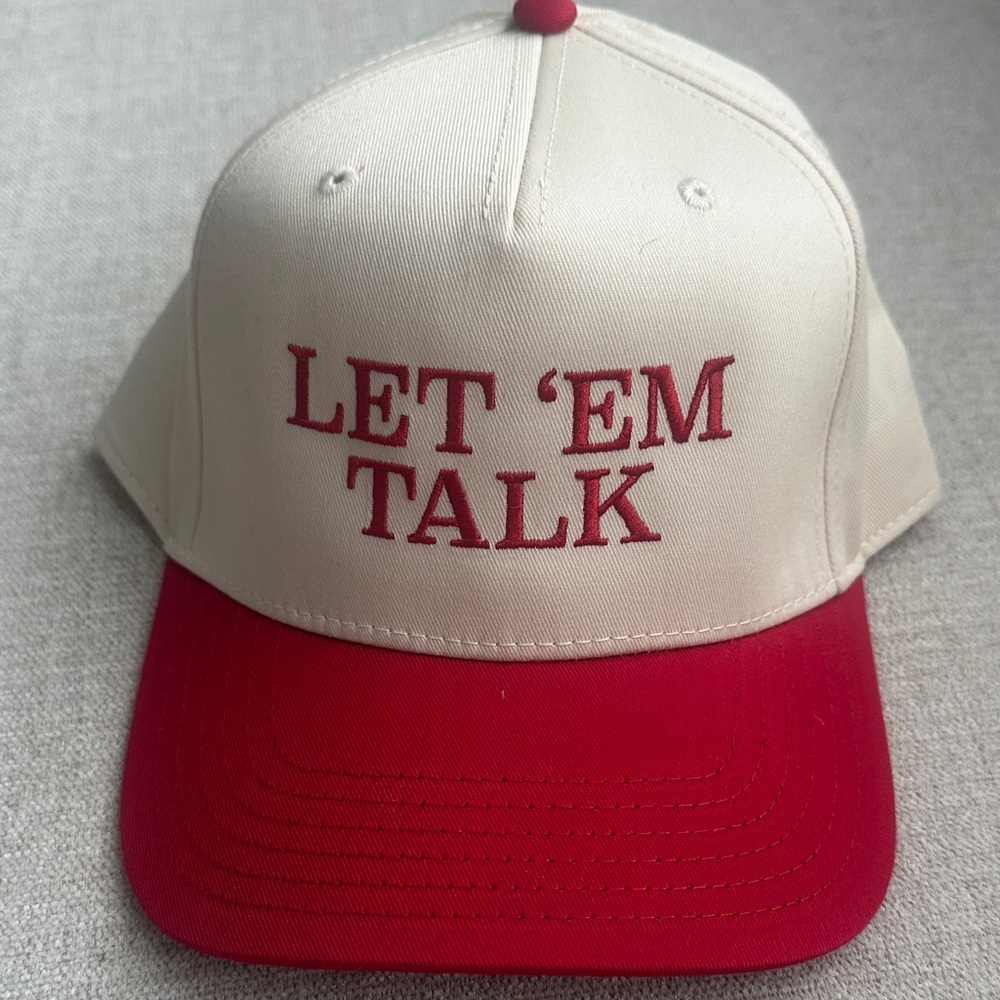 NEW!! Ty Meyers! "LET 'EM TALK" concert Baseball Cap in Cream and Red OTTO